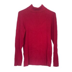 Women’s cranberry red ribbed knit turtleneck size medium